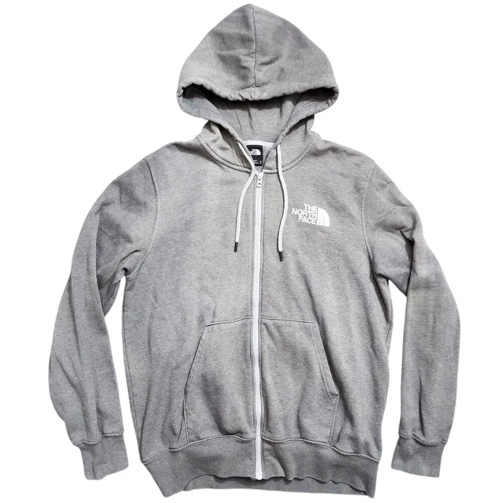 THE NORTH FACE Sweater Mens Medium Gray Full Zip Essential Hoodie Hiking Outdoor